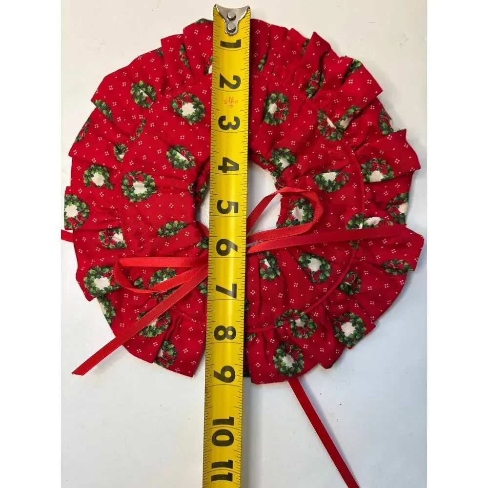 Finished Cross Stitch Christmas Hand Sewn Fabric Wreaths 9